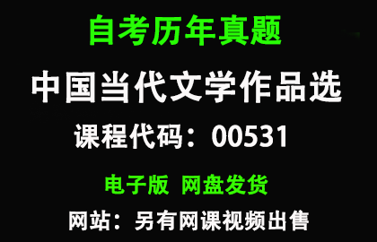 自考00531中国当代文学作品选历年真题和答案