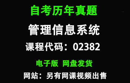 自考02382管理信息系统历年真题和答案