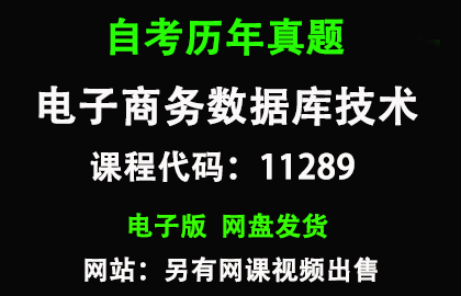 自考山东11289电子商务数据库技术历年真题和答案
