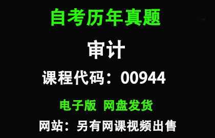 自考00944审计历年真题和答案