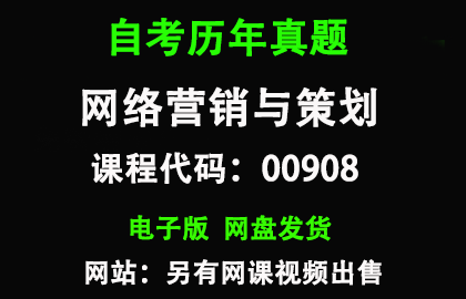 自考00908网络营销与策划历年真题和答案